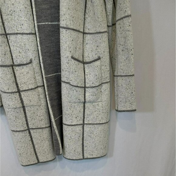 Apt. 9 Cardigan Sweater Open Front Tunic Length Women's Size Medium Gray Pockets - Picture 4 of 12